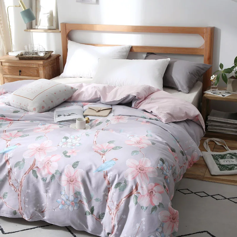 Роскошный мягкий пододеяльник с фиолетовым принтом Twin FUll Queen King Size 100% хлопок
