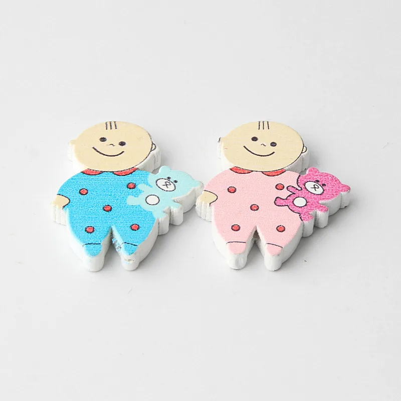 Детские деревянные бусины из мультфильма 20 шт. безопасные для самостоятельного