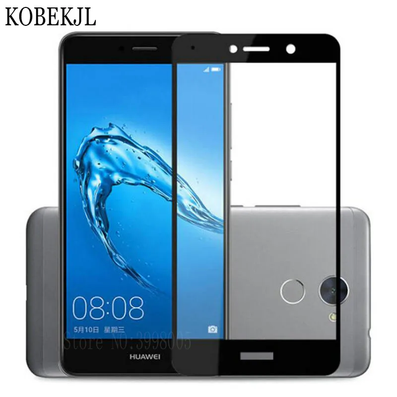 Защитное стекло для экрана Huawei Y7 закаленное с полным покрытием защита TRT LX1 детей
