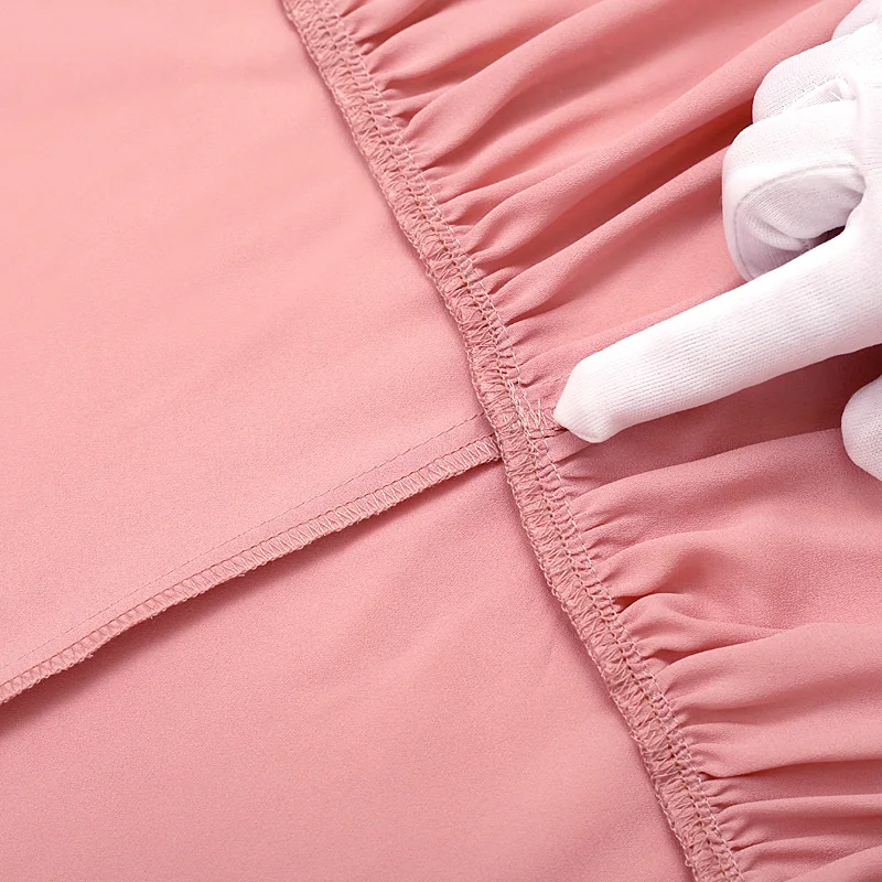 Женское летнее платье 2016 сексуальное длинное из розового шифона с треугольным