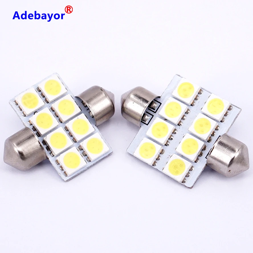 Светодиодный купольный светильник 31 мм 5050 SMD 8 10 шт. светодиодный для салона