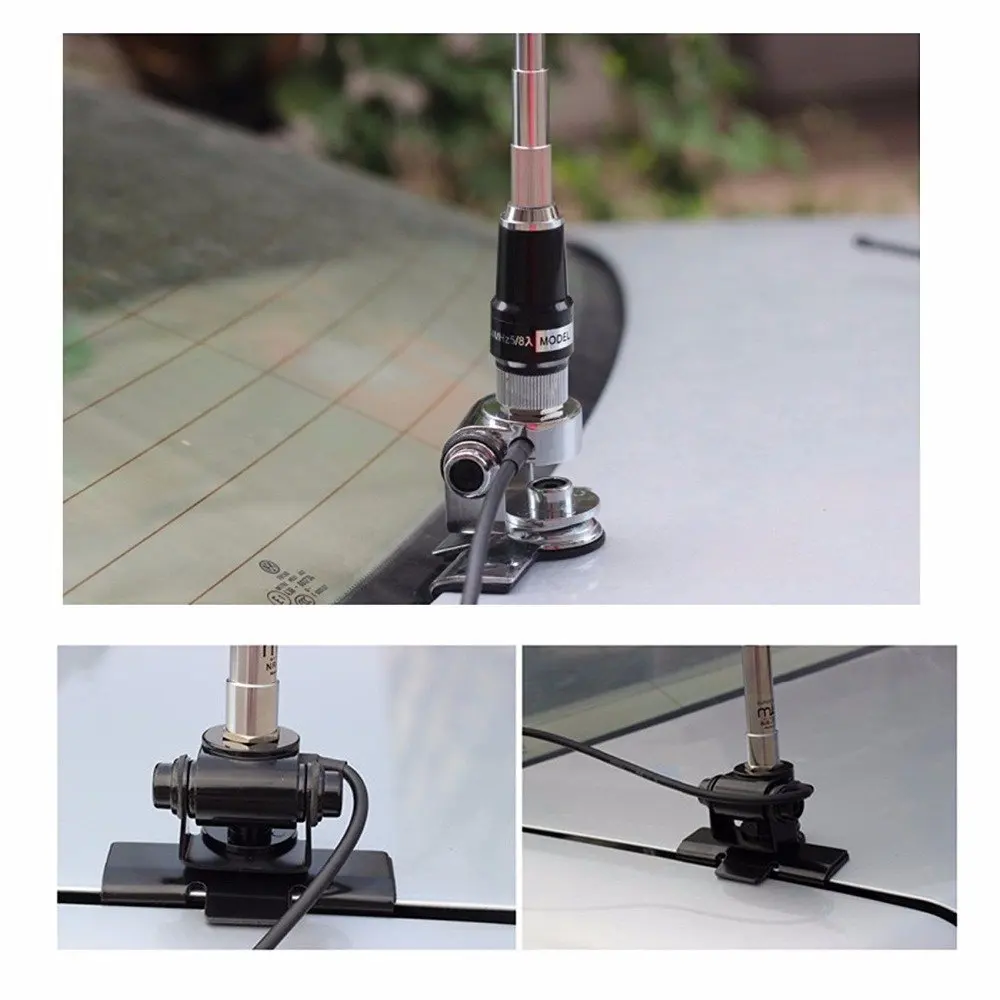 Quad band телевизионные антенны для мобильное радио с зажим Крепление+ Huahong HH-9000 Antenn+ 5 м кабель для автомобиля радио TYT TH-9800 QYT KT7900D