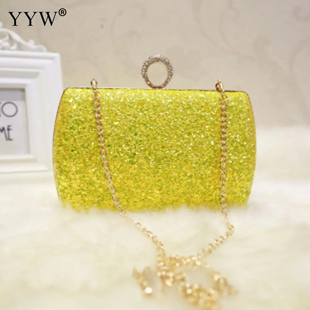 yellow Розовый мини-кошелек клатч с блестками для женщин Bolsa Feminina Новая женская сумочка элегантная милые маленькие вечерние сумки клатчи сумки - Цвет: yellow