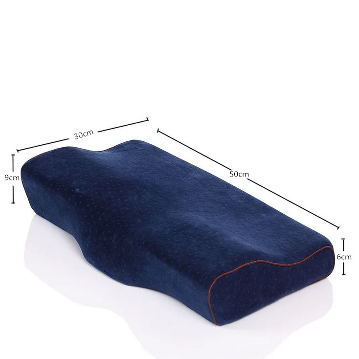 Blue 50x30cm 2 размера ортопедическая латексная супер гибкая подушка медленный отскок пены памяти подушка для сна Шейная подушка для здоровья от боли подушка для шеи - Цвет: Blue 50x30cm