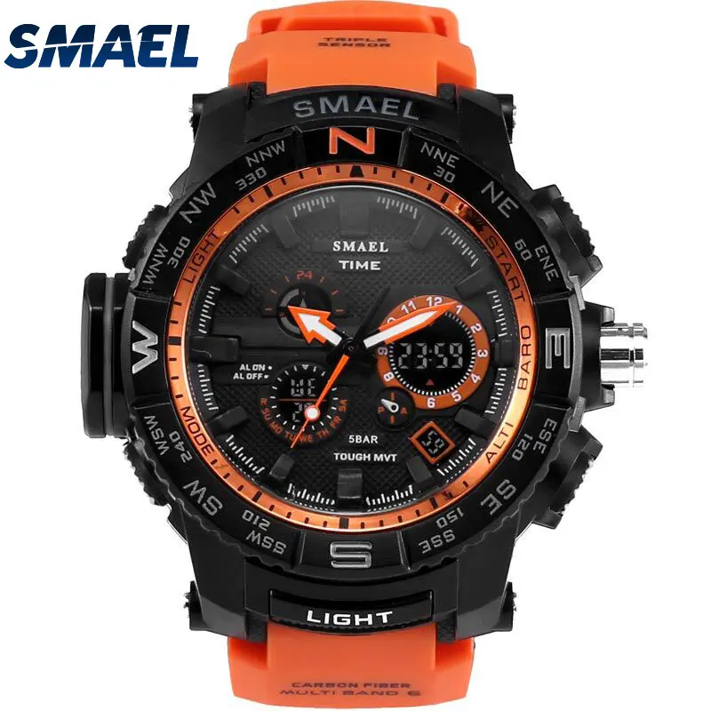 2018 Брендовые Часы светодиодные цифровые наручные многофункциональные мужские