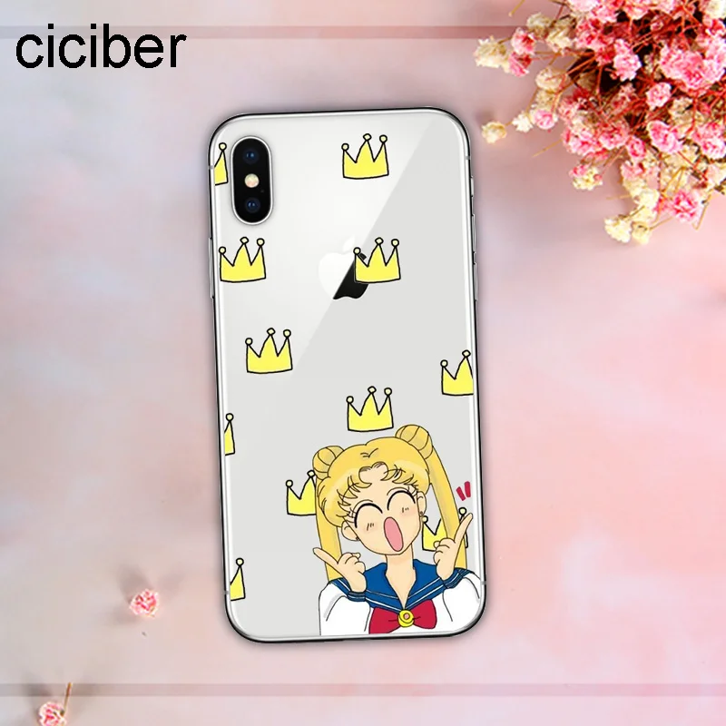 ciciber Cute Sailor Moon Cat Soft Silicon Phone Cases Cover For iPhone 11 Pro Max 2019 XR X XS 7 6 8 6s Plus 5S SE Fundas |