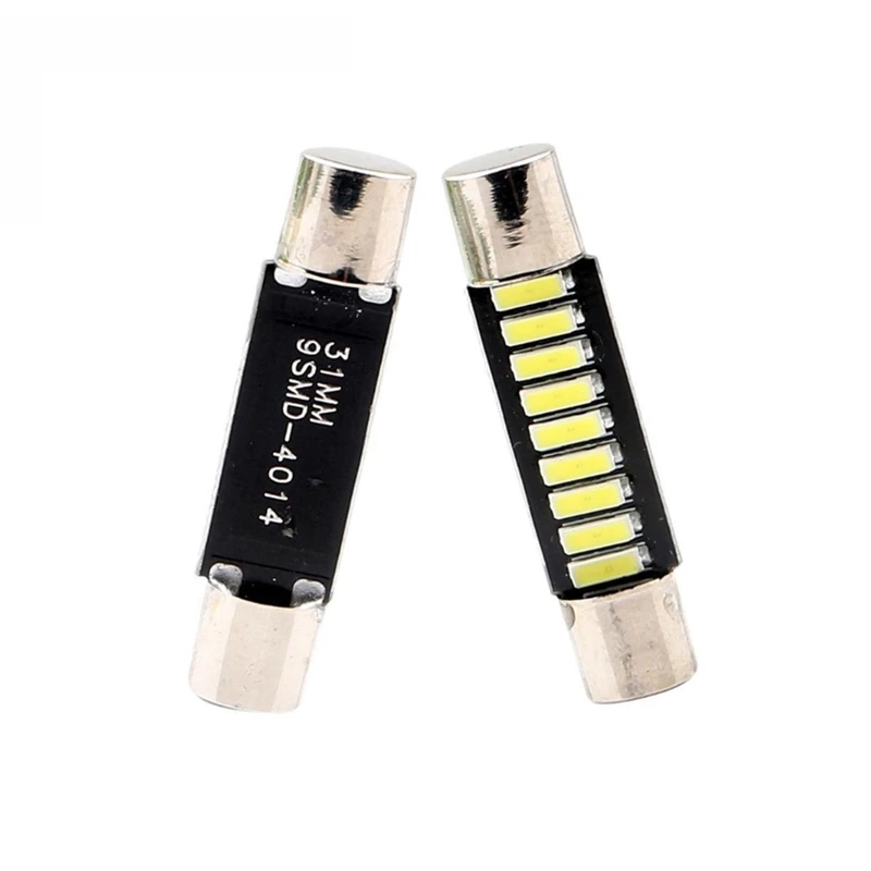 KEYECU 10 шт. супер яркий белый 12В 6000K 31 мм 4014 9 SMD светодиодный зеркальный