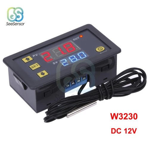 W3230 12V W3230 DC 12 В 24 в 110 В 220 В AC светодиодный цифровой контроль температуры Лер термостат Отопление охлаждение управление переключатель инструмент NTC датчик - Цвет: W3230 12V