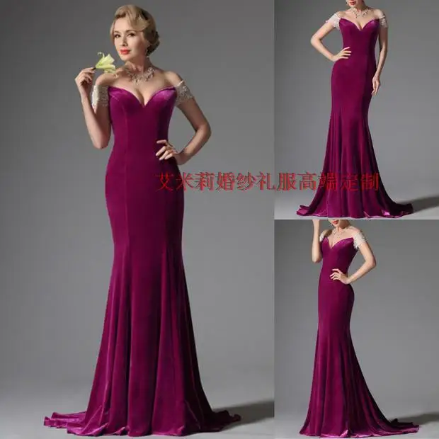 Сексуальный верх рукава v-образным вырезом Формальное vestido de festa вечернее платье с юбкой-годе Длинные вечерние элегантное выпускное платье robe de soiree платья подружки невесты