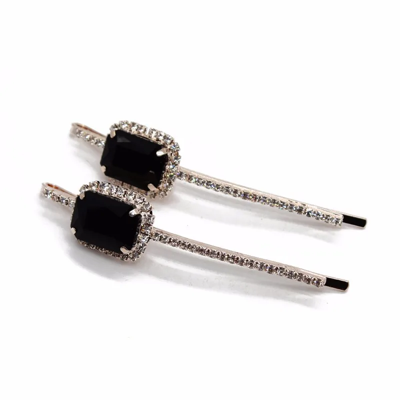 Женские квадратные заколки для волос 1 пара прозрачные цвета розового золота