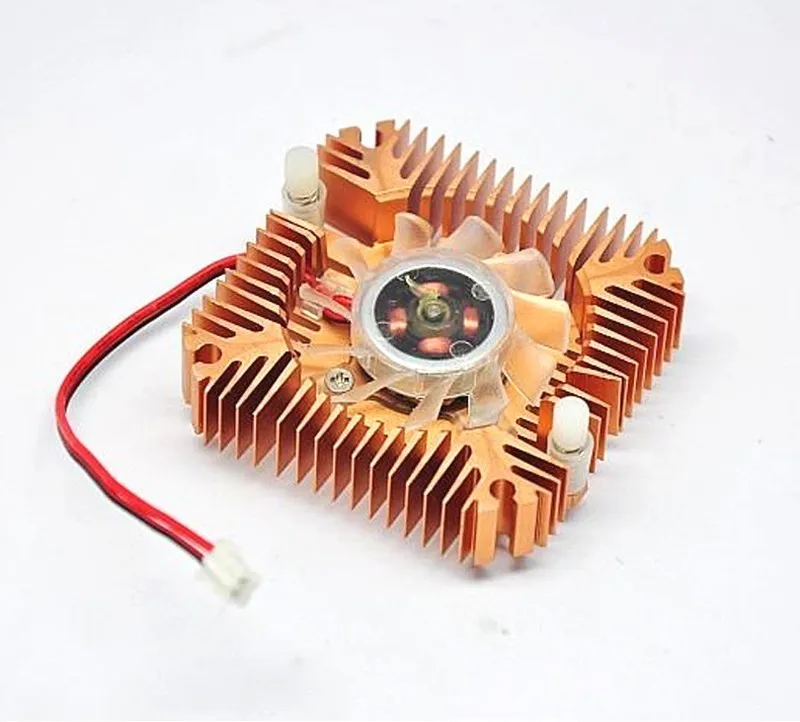 

55mm 2 PIN Graphics Cards Cooling Fan Aluminum Gold Heatsink Cooler Fit For Personal Computer Components Fans Cooler
