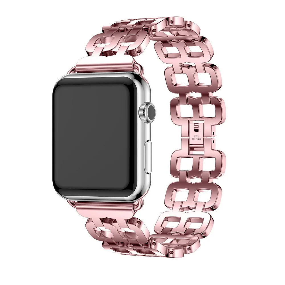 Хохлатый ремешок из нержавеющей стали для Apple Watch, 4 ремешка, 44 мм, 40 мм, correa iwatch, серия 4/3/2/1, 42 мм/38 мм, браслет на запястье