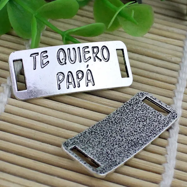 20 шт./лот Бесплатная доставка античное серебро TE QUIERO PAPA подвеска тибетский