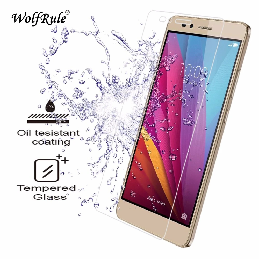 2 piezas de vidrio Huawei Enjoy 7 Protector de pantalla de vidrio templado para Huawei Enjoy 7 vidrio Anti-rasgu&ntilde;o pel&iacute;cula Enjoy 7 5,0"-0