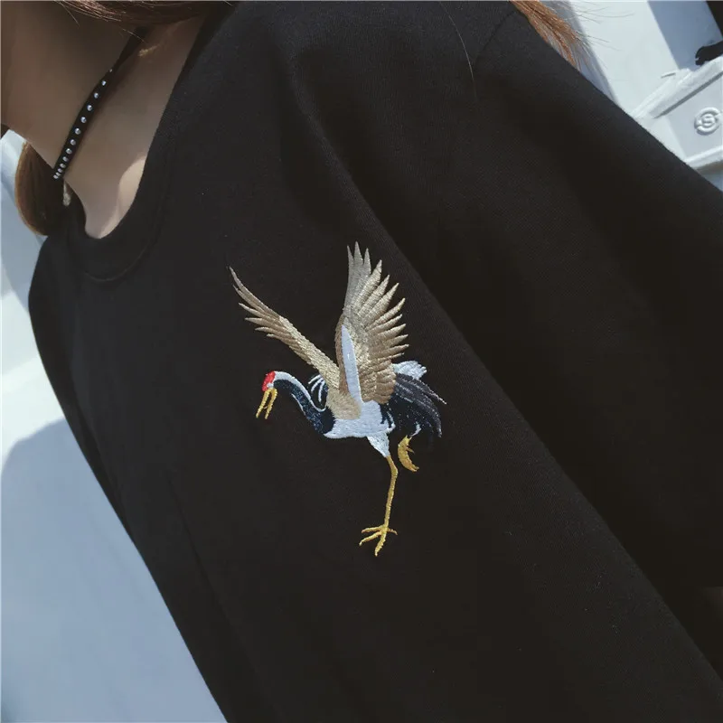 Ulzzang BF вышивка Harajuku милые футболки с коротким рукавом женская модная футболка Женские s пары женский корейский стиль