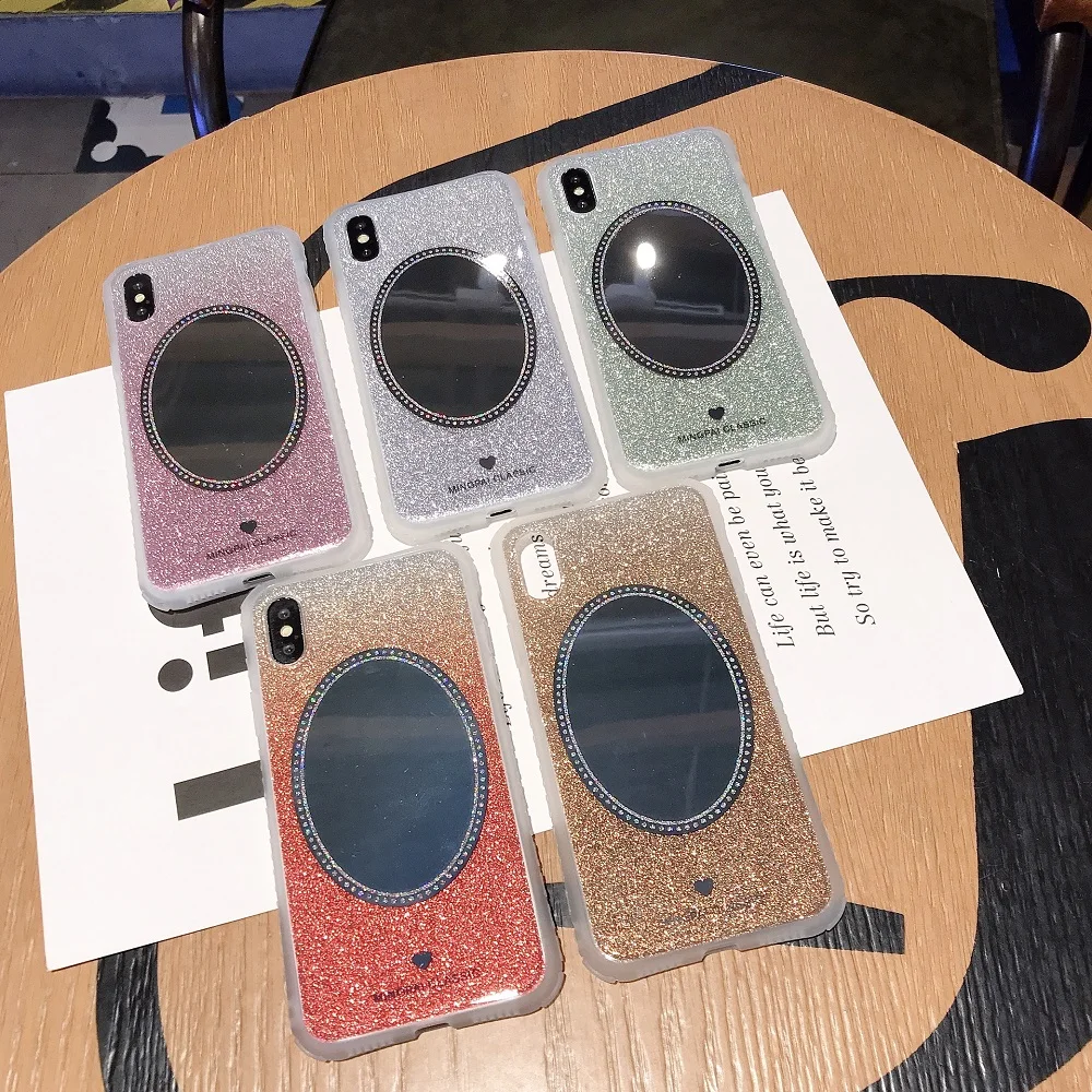 Luxury Thin Mirror Glitter Case for iPhone 8 7 6 6S Plus iPhone7 Cover Shockproof Soft Silicone Cases XS MAX XR X | Мобильные