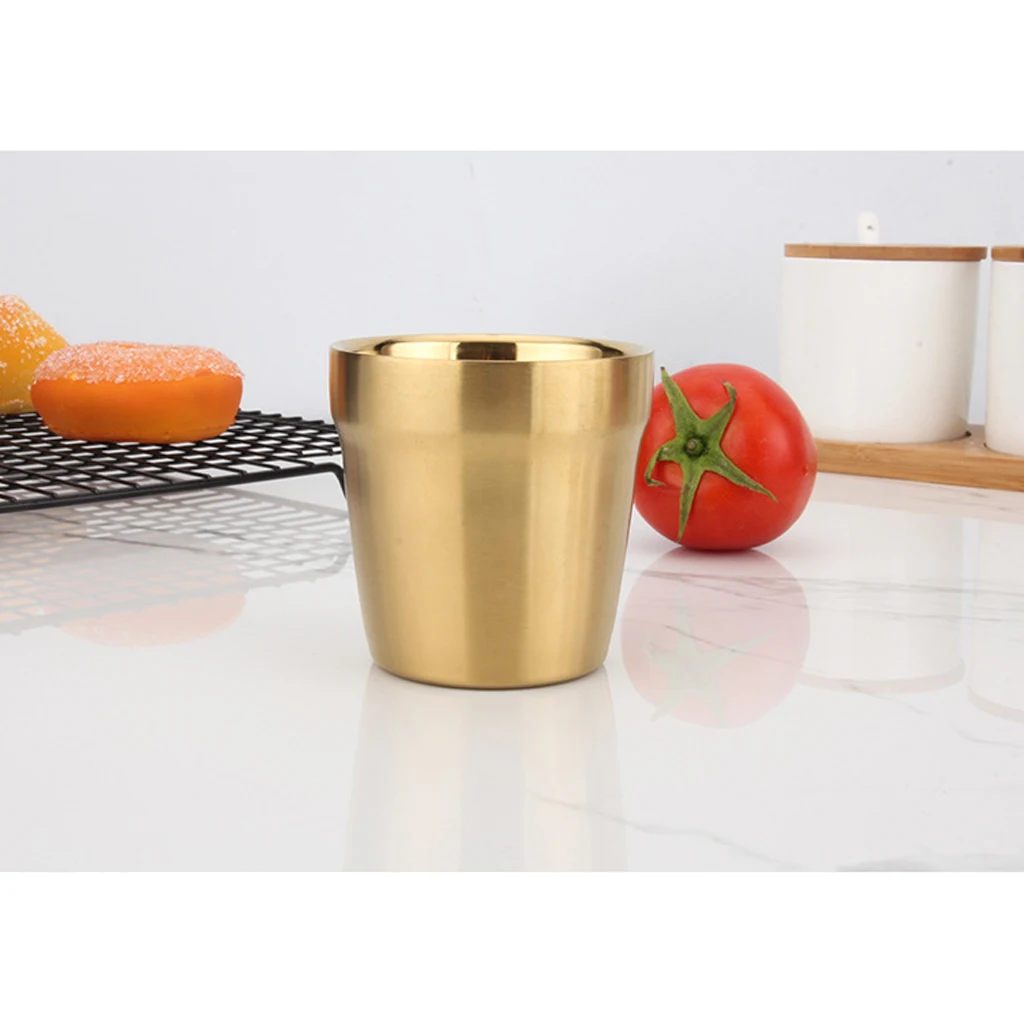 Новая кружка для кофе из нержавеющей стали Gold 304 походная воды холодный стакан 8