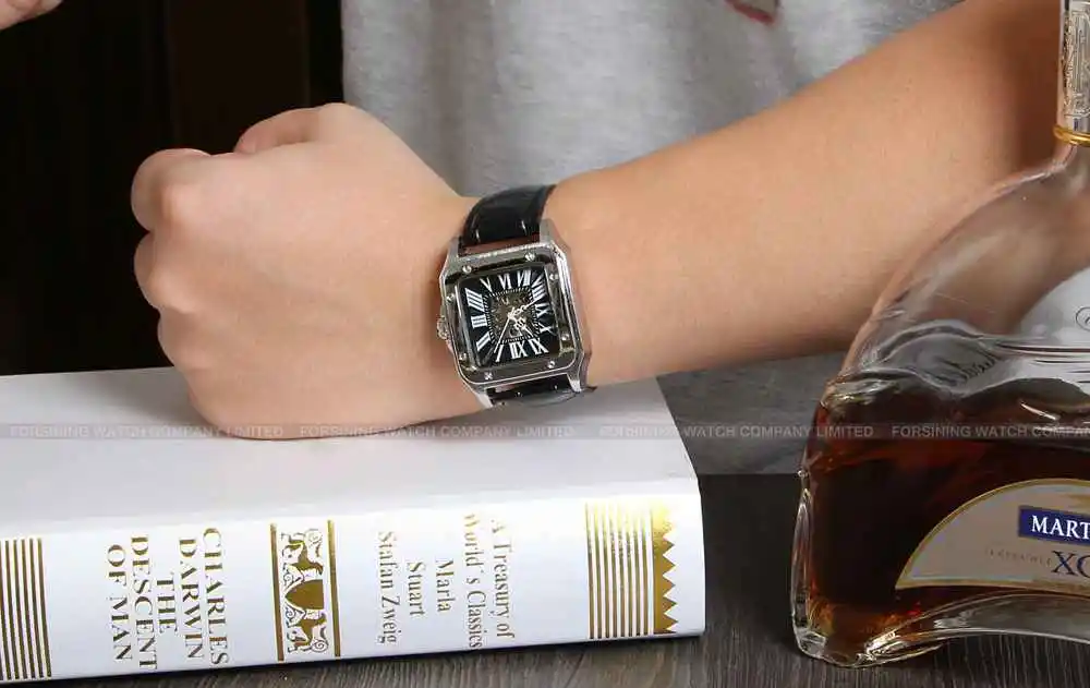 T WINNER мужские классические автоматические механические наручные часы кожаный