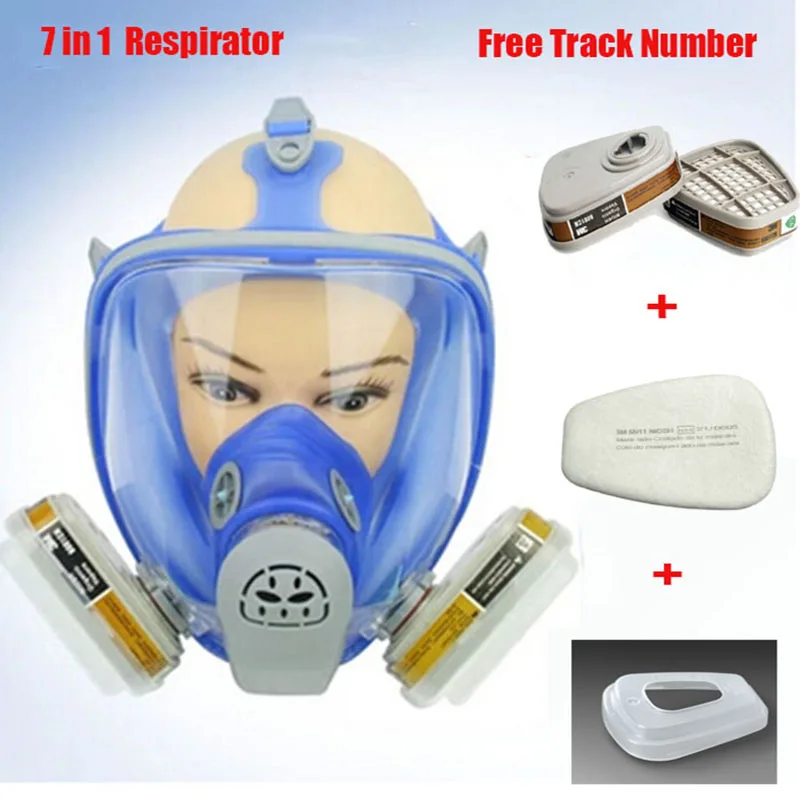 

Lot Of Chemcial Painting Spraying Silicone Gas Mask Same For 3M 6800 Dust Gas Mask Full Face Industry Respirator