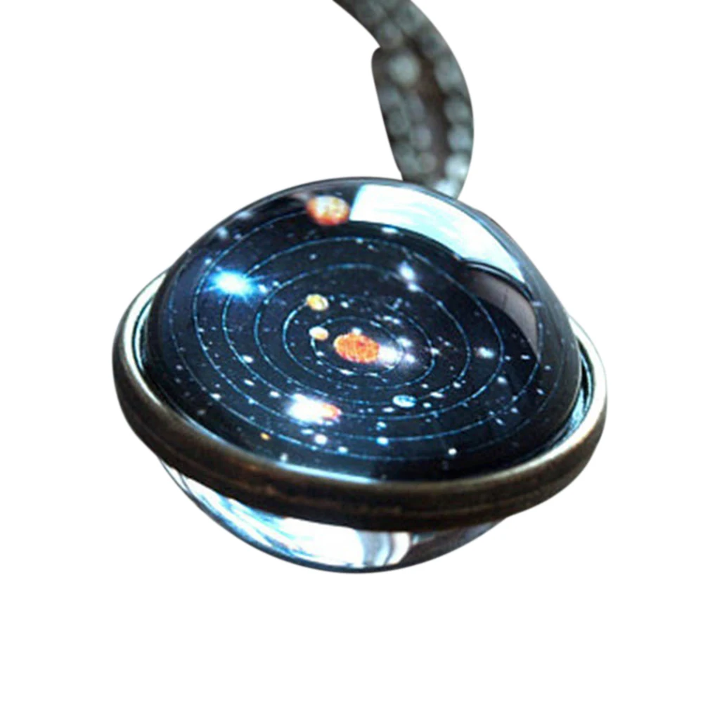 Модная женская двухсторонняя для стекла купольная солнечная система Ожерелье