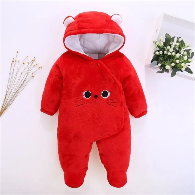Осенне-зимние стильные комбинезоны Плотная хлопковая одежда для новорожденных