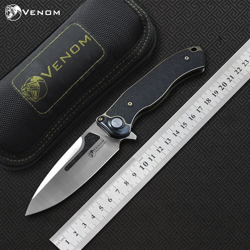 VENOM BONE DOCTOR M390 Титан+ CF Флиппер Складной нож Открытый Кемпинг Охота выживания карманные кухонные ножи для фруктов EDC инструменты