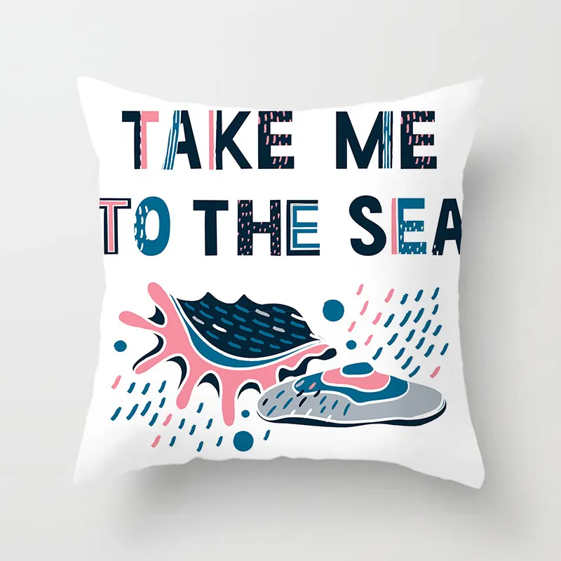 Houspace полиэстер Пич-скин Take me to the Sea для домашний декор подушки диван автомобиля