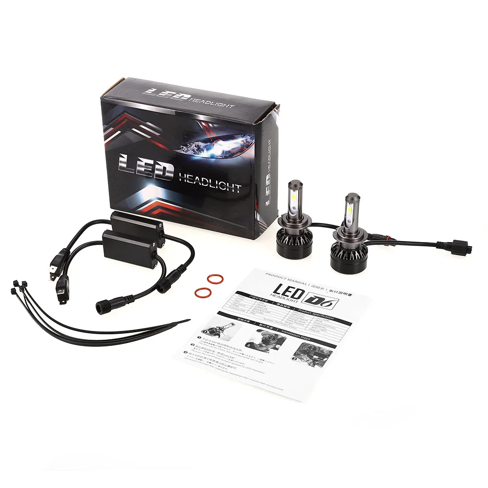 12 V 60 W H7 Автомобильный светодиодный фар IP65 Водонепроницаемый 6000 K 10000lm не