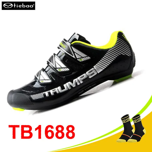 1688 B with socks Tiebao/Обувь для велоспорта; Мужская обувь для шоссейного велосипеда; sapatilha ciclismo; спортивная обувь для шоссейного велосипеда; bicicleta sapato ciclismo; кроссовки - Цвет: 1688 B with socks