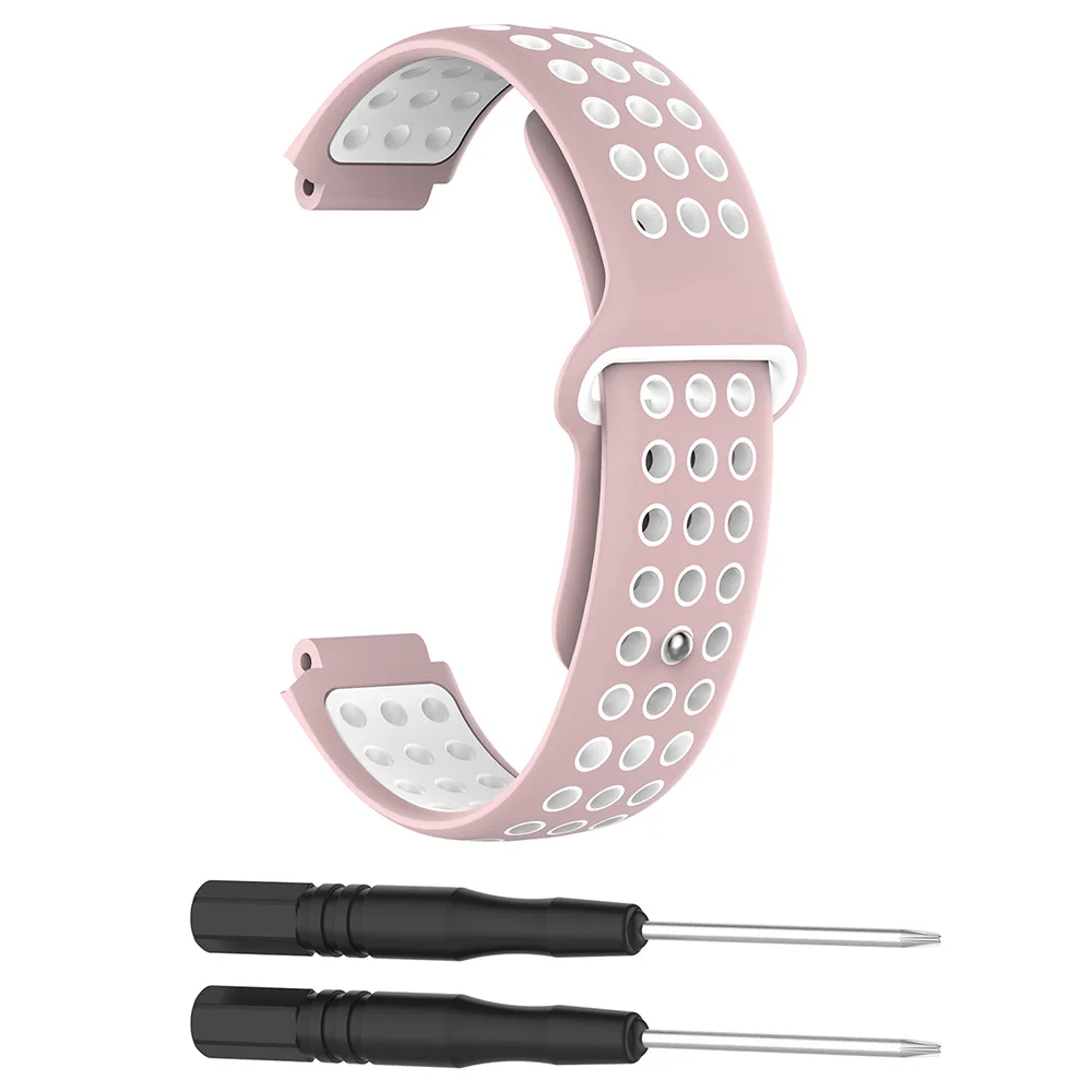 pink white Силиконовый ремешок на запястье для Garmin Forerunner 220 230 235 630 620 735 645 S20 S6 S5 Смарт-часы замена ремень ремешок для часов - Цвет: pink white