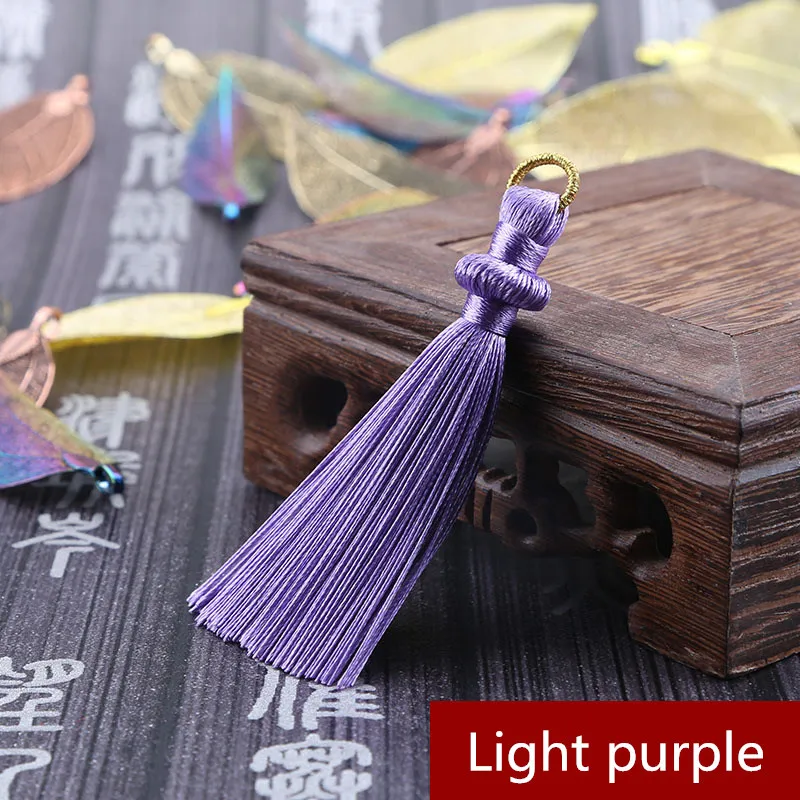 Light purple 5 шт. 8 см висячие кольца кисточкой ювелирные изделия занавес одежды декоративные аксессуары DIY Ключ сотовый телефон сумка бахрома отделка кисточки кулон - Цвет: Light purple