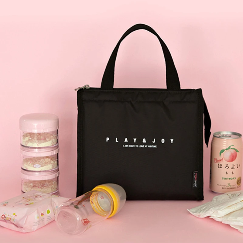 Mini Portable Insulation Lunch Bag Nylon Stripes Picnic Storage For Food Heat Cool Preservation Case Women Thermal Tote | Дом и сад