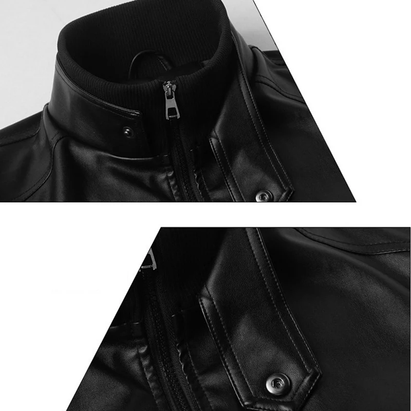 LetsKeep Осенняя искусственная мужская верхняя одежда с воротником-стойкой