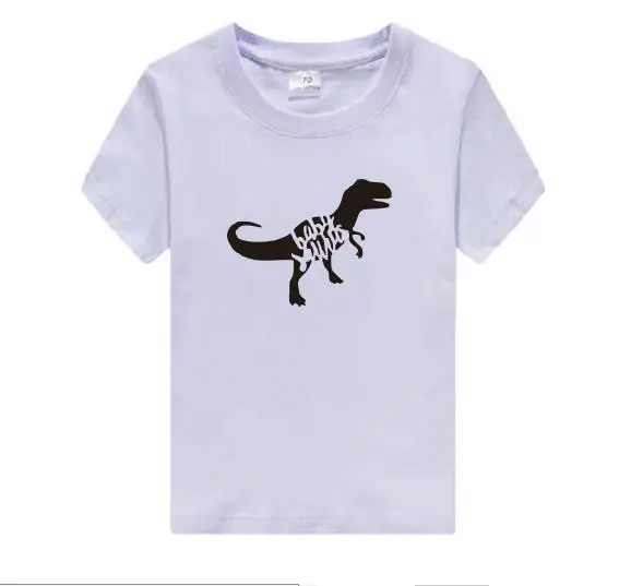 Футболка для мамы, папы и ребенка с рисунком Падди, Saurus, Mamasaurus, Papasaurus, Babysaurus, футболка, семейный топ с динозавром, детский душ - Цвет: white t KIDS BABY