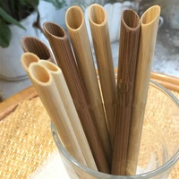5pcsset eco friendly bubble tea pointed smoothie drinking straw reusable bamboo straws big wide boba tea drinking straw brush