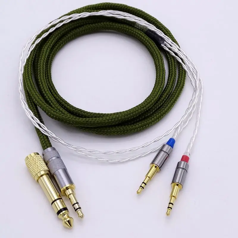 2 5 м 4 ядра 5N OCC посеребренный HiFi кабель для наушников обновленный Hifman HE1000 HE400S He400i HE