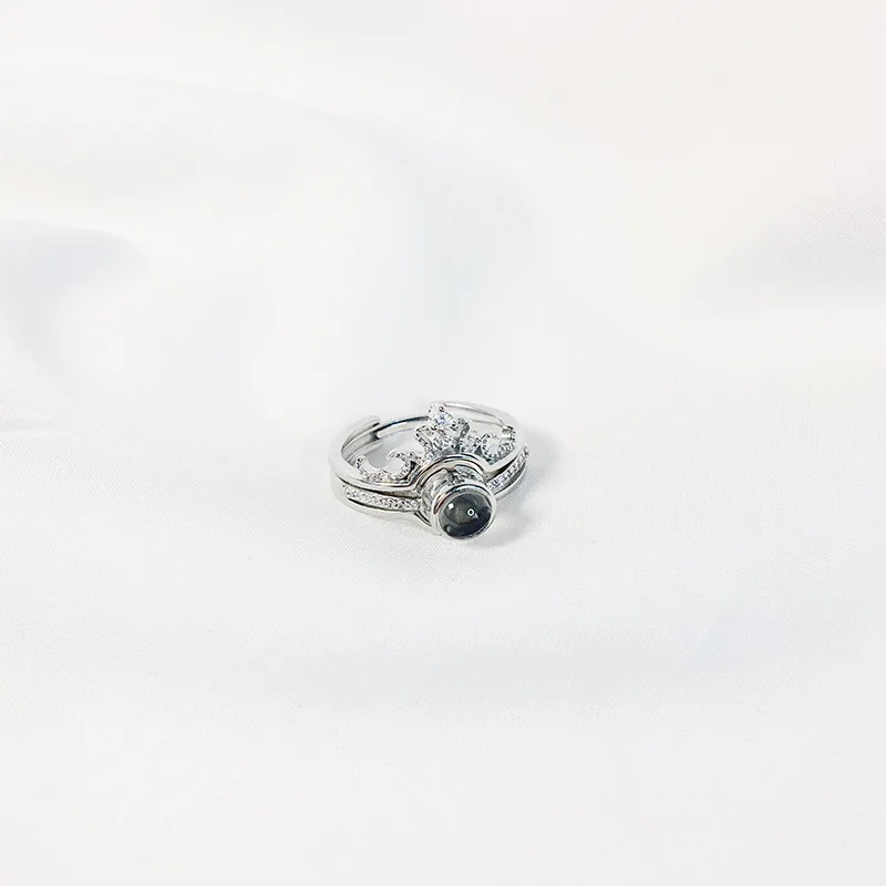 

LKO New Arrive Two-in-One Combination 925 Projection 100 Languages I Love You Ring for Women Lover Free Shipping