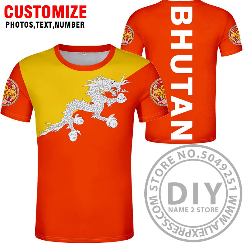 BHUTAN t shirt free custom made name number btn country t-shirt bt black nation flag kingdom diy red college print photo clothes