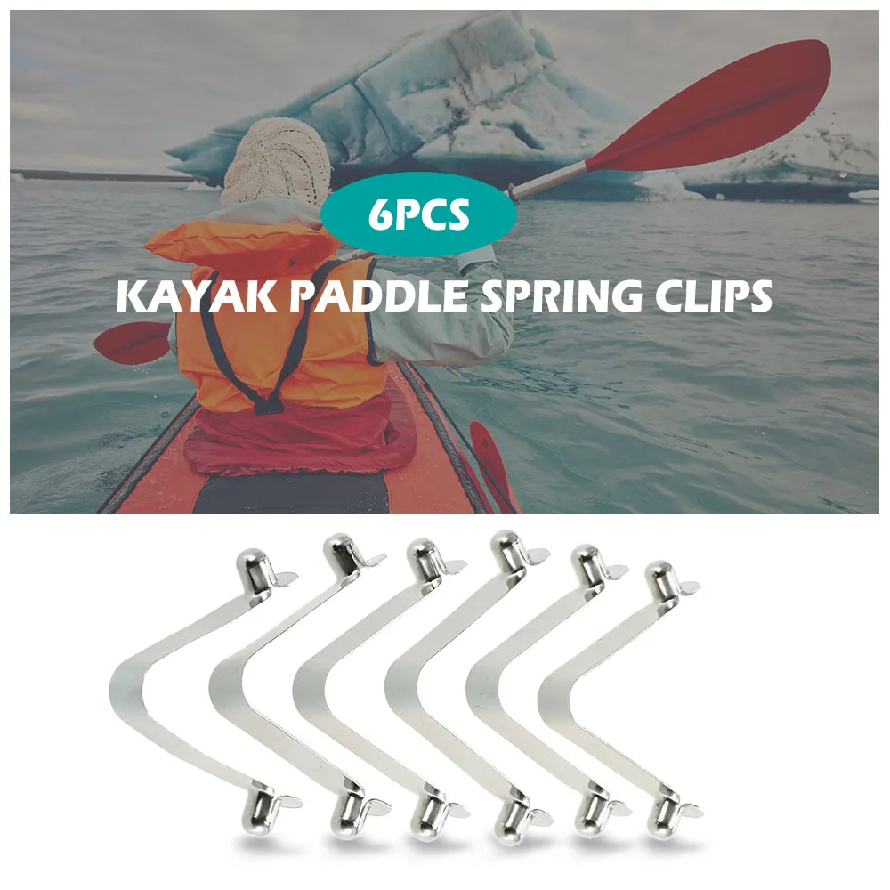 

6pcs Kayak Paddle Spring Clips Tent Pole Clips Push Button Spring Snap Clip Locking Tube Pin M2165 Kayak Accessories