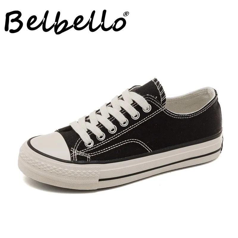 

Belbello 2019 Весна-Лето брезентовая обувь Дышащая Простая Легкая обувь Кроссовки Удобные Плоские каблуки Горячие продажи обуви