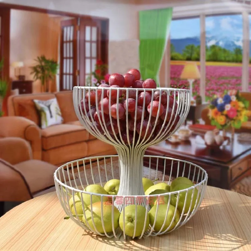 Двухэтажная корзина для хранения фруктов горшки кухонные аксессуары большая