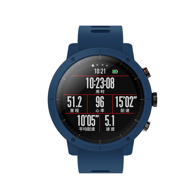 dark blue PC защитный чехол для Xiaomi Huami Amazfit Stratos 2 2s Чехол для смарт часов полный защитный чехол s красочный чехол для часов - Цвет: dark blue