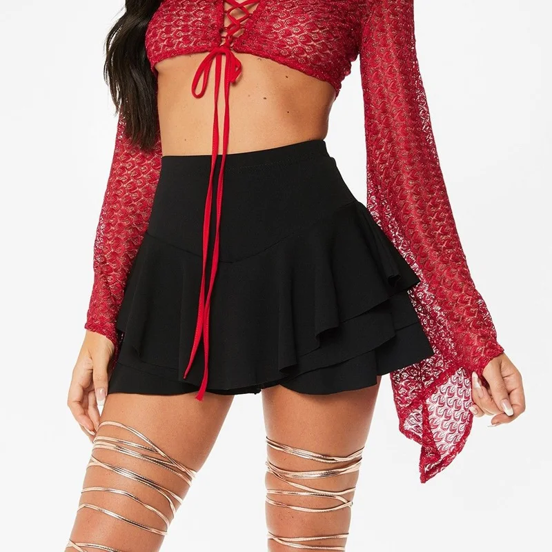 2017 Горячая Распродажа новинка женские Многослойные Шорты с оборкой Короткие