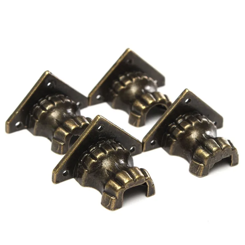 New Arrival High Quality 4pcs 35*25MM Zinc Alloy Retro Antique Brass Jewelry Chest Wood Box Decorative Feet Leg Corner Protector