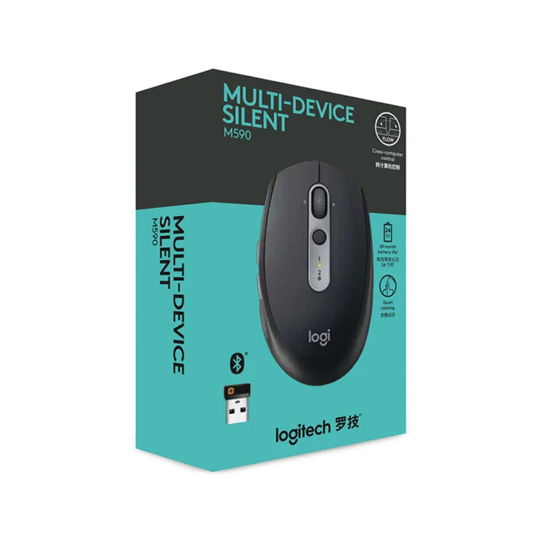 Беспроводная компьютерная мышь Logitech M585 мини Бесшумная M590 с приемником Unifying|bluetooth