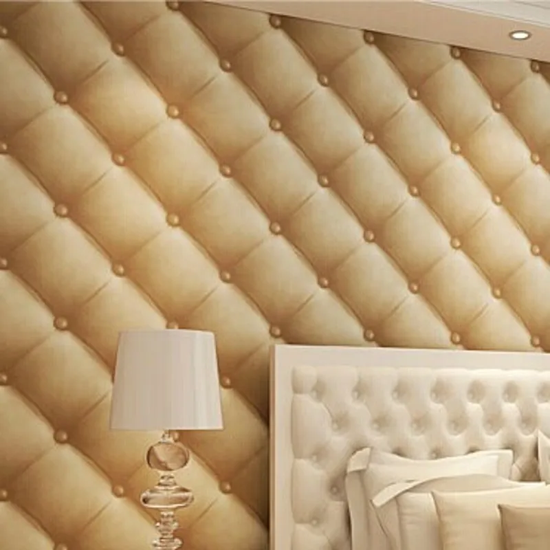 

beibehang luxurious faux leather soft bag 3d wall paper roll pvc tapete waterproof background wall wallpaper papel de parede R27