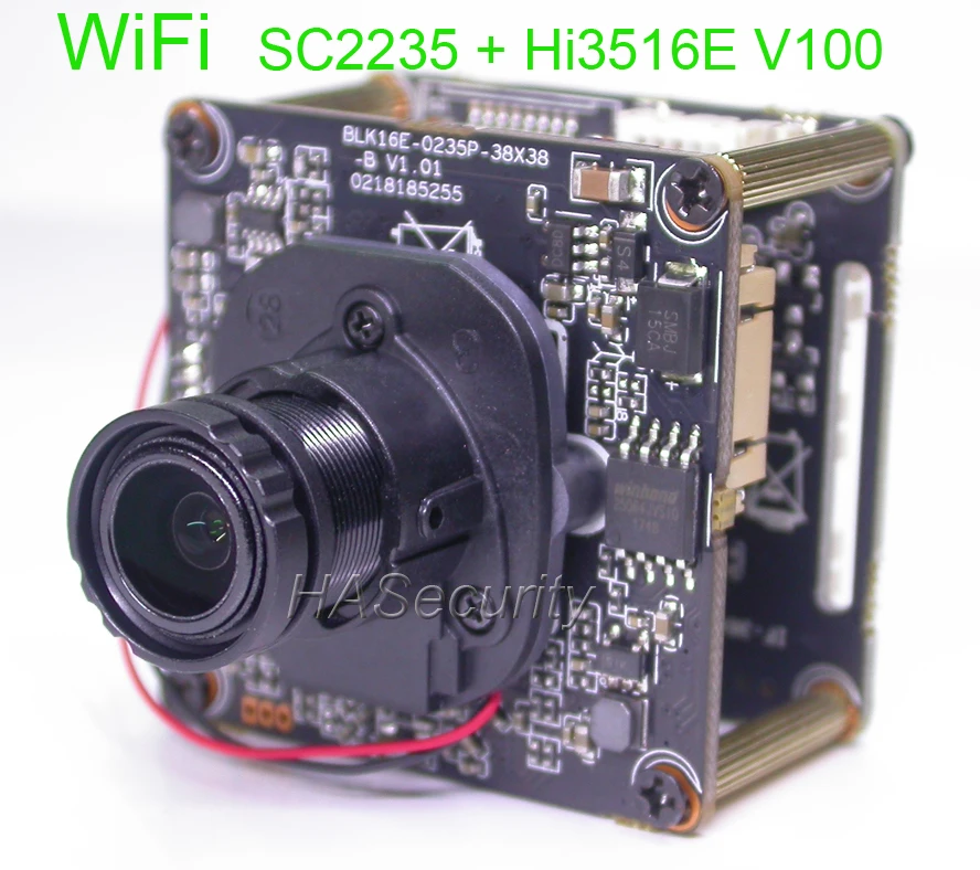 Wi Fi H.265 / H.264 1/2.7 &quotих помощью простым движением SC2235 CMOS + Hi3516E V100 CCTV IP камера Модуль