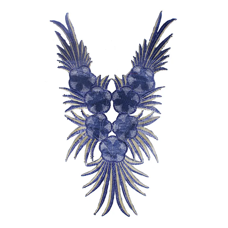 2 шт. 3D украшения из бисера воротник для шеи глубокий синий искусственный