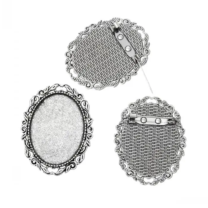 5 шт. броши кабошоны серебристого цвета 4 х3 см 1 х4 см|setting brooch|brooch setbrooch frame |