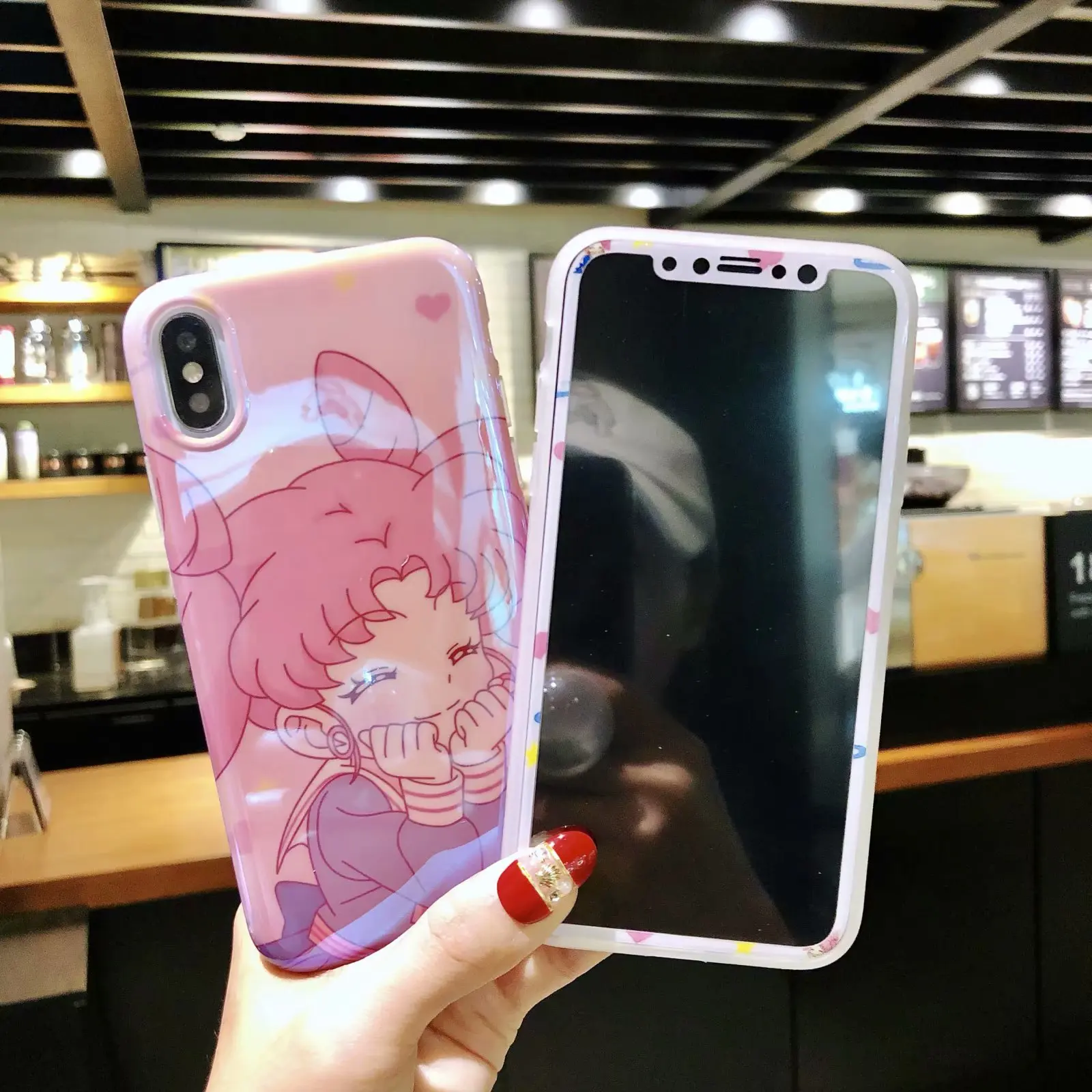 Для iPhone 8plus Bling чехол с принтом &quotСейлор Мун&quot + пленка для экрана из закаленного
